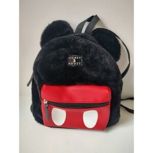 BioWorld Disney Mickey Mouse backpack purse bag soft fur fuzzy